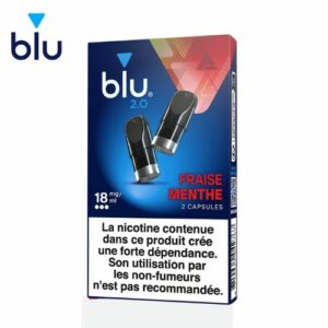 Recharge blu 2.0 fraise menthe 9mg 18 mg capsules blu