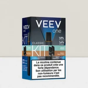 Kit VEEV ONE 2 pods Tabac Crème 18mg et menthe 20mg